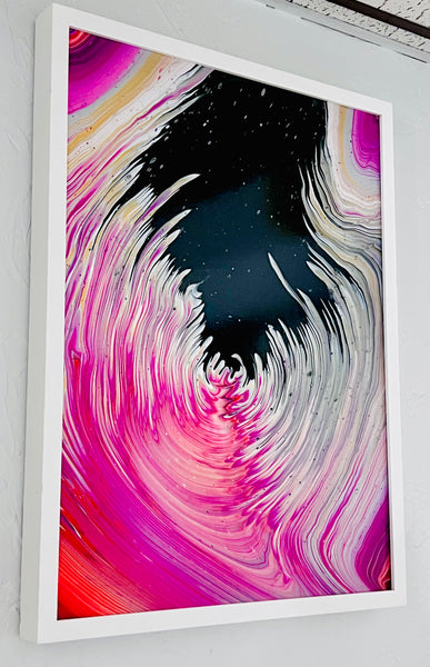 Midnight Sakura | 18 x 24 inches | Acrylics on Canvas | Fluid Art Abstract Painting | Expressionism