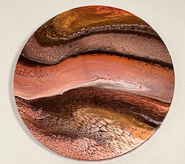 Metallics Bloom Abstract Round Canvas