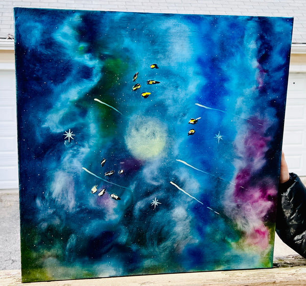 Out of Space – 24x24-Inch Oil on Canvas | Wet-on-Wet Technique with High-Gloss Finish