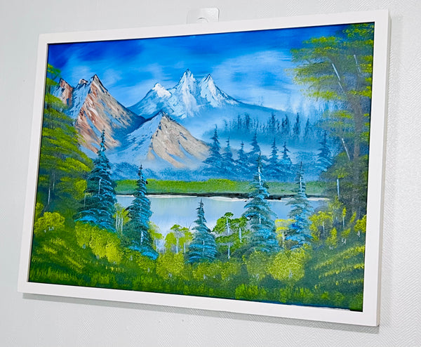 Springtime Reflections at Lake Tahoe – 18x24 Inch Oil Painting | Mountain Lake Landscape