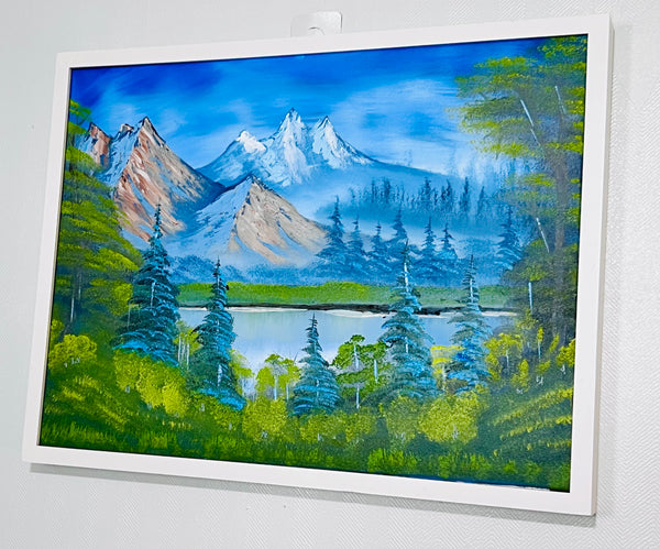 Springtime Reflections at Lake Tahoe – 18x24 Inch Oil Painting | Mountain Lake Landscape