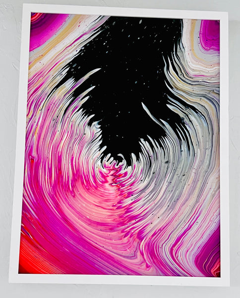 Midnight Sakura | 18 x 24 inches | Acrylics on Canvas | Fluid Art Abstract Painting | Expressionism