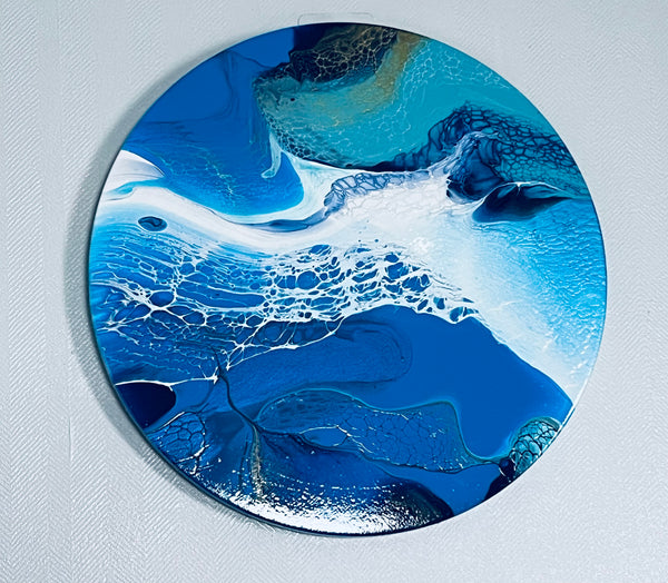 Ocean Colors with Ice Effects Abstract Painting