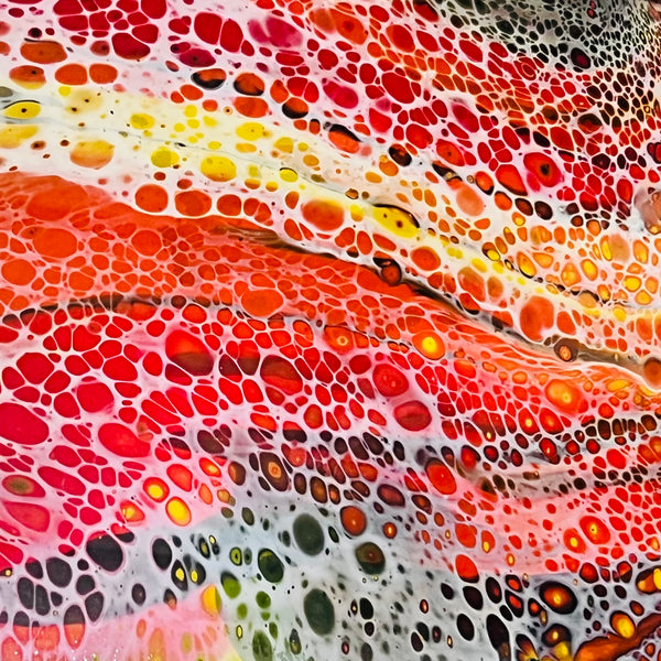 Molten Horizon – 11x14 Abstract Acrylic Painting on Canvas | Fluid Art with Swipe Technique