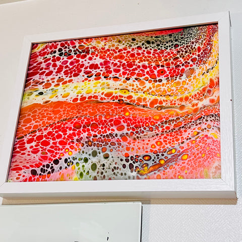Molten Horizon – 11x14 Abstract Acrylic Painting on Canvas | Fluid Art with Swipe Technique