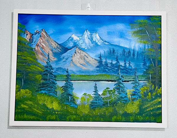 Springtime Reflections at Lake Tahoe – 18x24 Inch Oil Painting | Mountain Lake Landscape