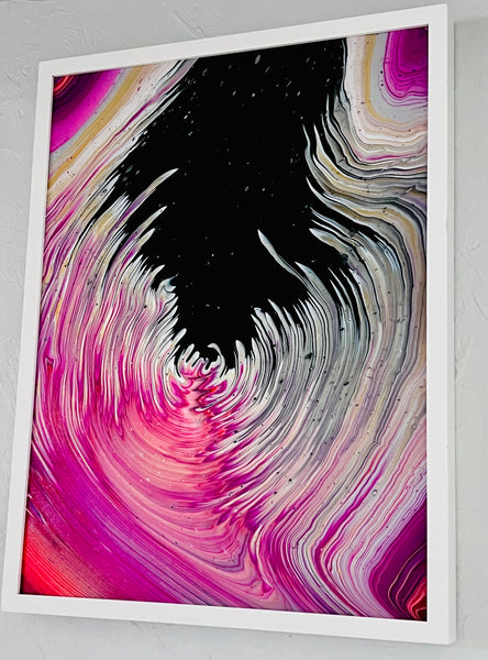 Midnight Sakura | 18 x 24 inches | Acrylics on Canvas | Fluid Art Abstract Painting | Expressionism
