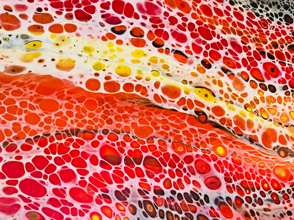 Molten Horizon – 11x14 Abstract Acrylic Painting on Canvas | Fluid Art with Swipe Technique