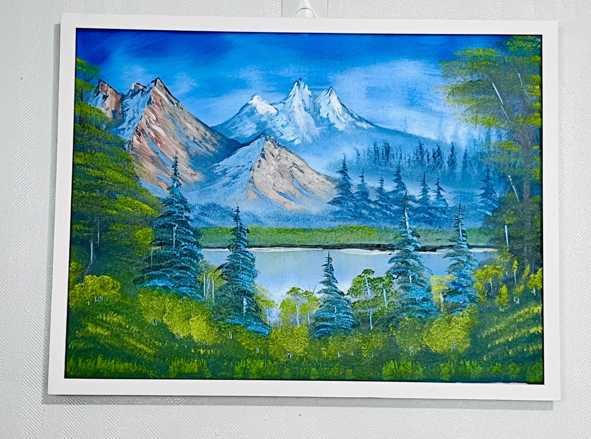 Springtime Reflections at Lake Tahoe – 18x24 Inch Oil Painting | Mountain Lake Landscape