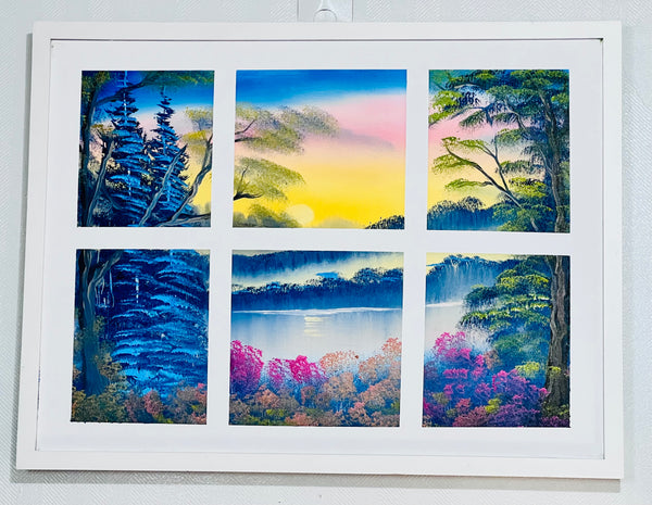 Nature’s Light Through Six Windows
18 x 24 inches (45.7 x 61 cm) | Oil on Canvas | Wet-on-Wet Technique