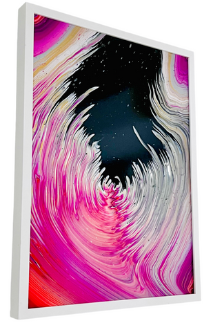 Midnight Sakura | 18 x 24 inches | Acrylics on Canvas | Fluid Art Abstract Painting | Expressionism