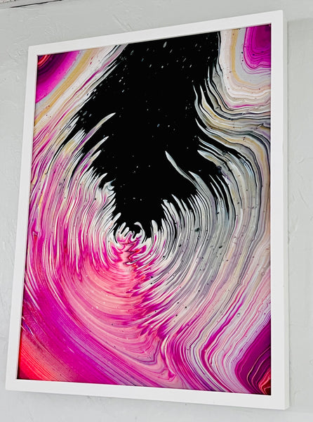 Midnight Sakura | 18 x 24 inches | Acrylics on Canvas | Fluid Art Abstract Painting | Expressionism