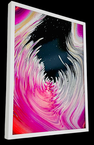 Midnight Sakura | 18 x 24 inches | Acrylics on Canvas | Fluid Art Abstract Painting | Expressionism