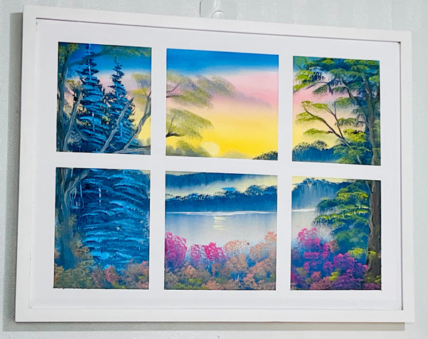 Nature’s Light Through Six Windows
18 x 24 inches (45.7 x 61 cm) | Oil on Canvas | Wet-on-Wet Technique