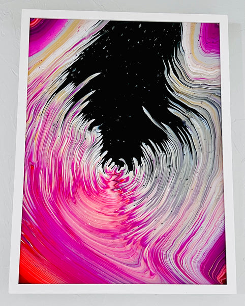 Midnight Sakura | 18 x 24 inches | Acrylics on Canvas | Fluid Art Abstract Painting | Expressionism