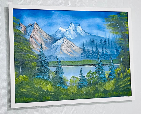 Springtime Reflections at Lake Tahoe – 18x24 Inch Oil Painting | Mountain Lake Landscape