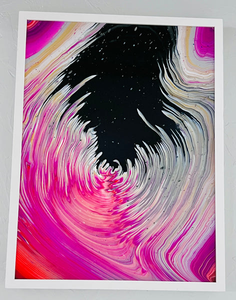Midnight Sakura | 18 x 24 inches | Acrylics on Canvas | Fluid Art Abstract Painting | Expressionism