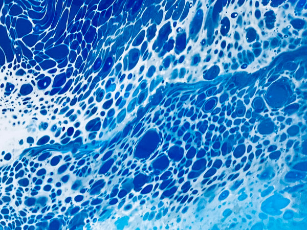 Ocean Veil – 12x14 Abstract Acrylic Painting on Canvas | Fluid Art with Swipe Technique