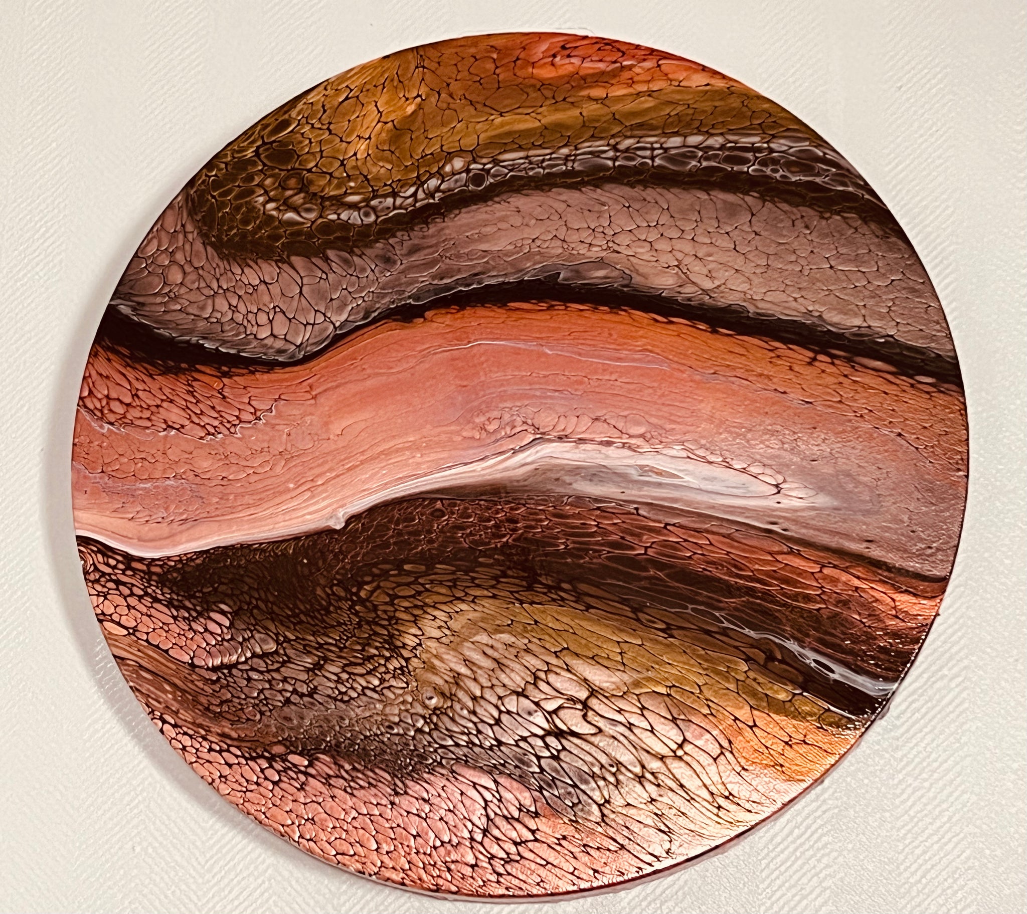 Metallics Bloom Abstract Round Canvas