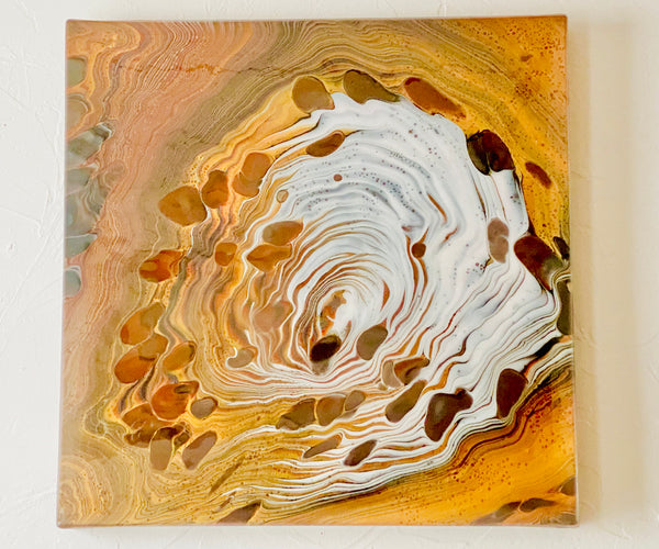 20x20 Inches Latte Acrylic Painting - Resin Finish