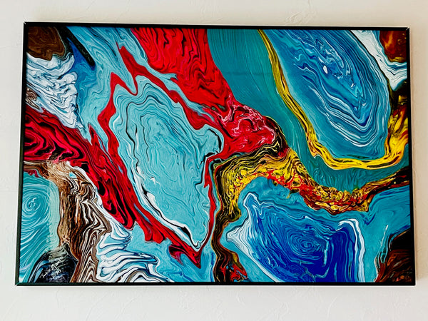 24x36 Inches Coral Reef Metal Frame Painting