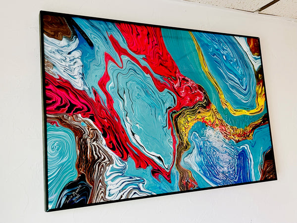 24x36 Inches Coral Reef Metal Frame Painting