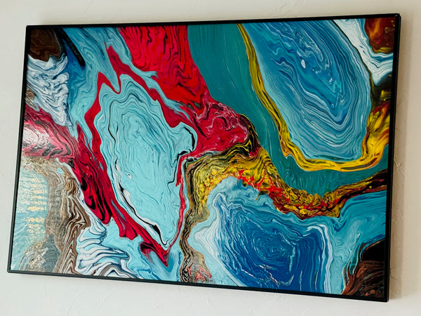 24x36 Inches Coral Reef Metal Frame Painting