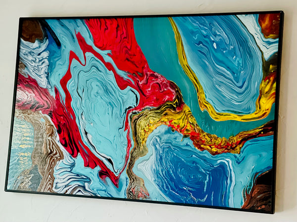 24x36 Inches Coral Reef Metal Frame Painting