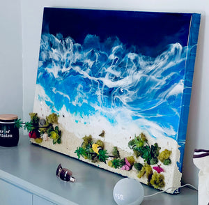 24 x 36 Realistic Resin Finish Ocean and Beachscape