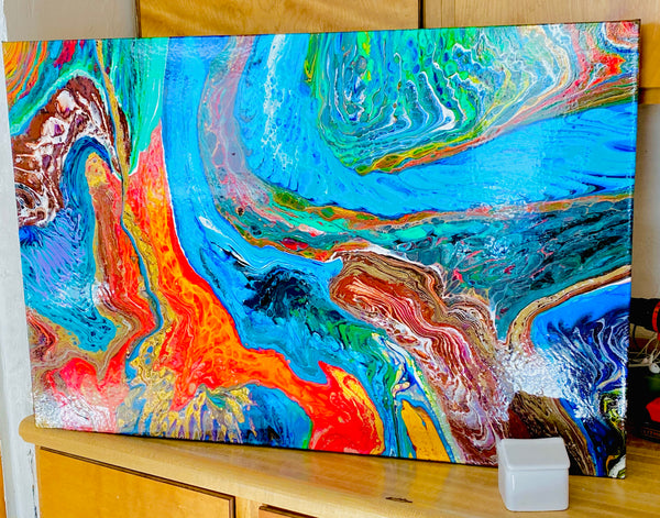 24x36 Inch Coral Reef Acrylic Painting