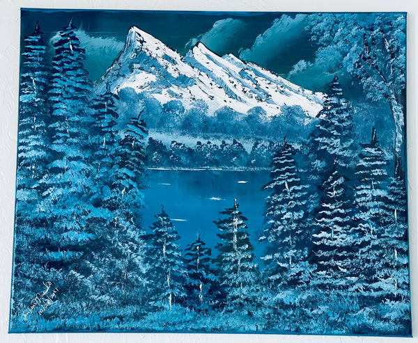 Mountainscape in Prussian Blue and Payne's Grey