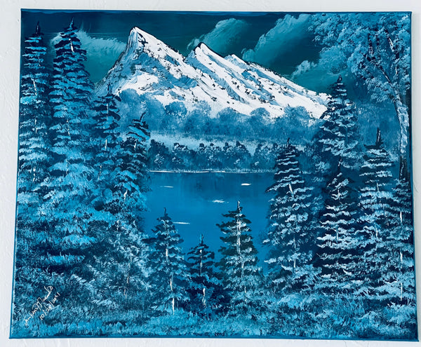 Mountainscape in Prussian Blue and Payne's Grey