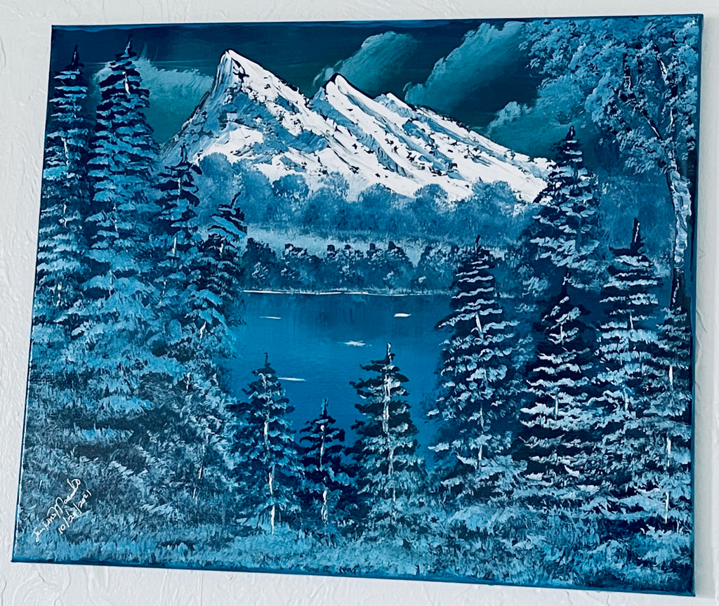 Mountainscape in Prussian Blue and Payne's Grey – AVA's Artistry