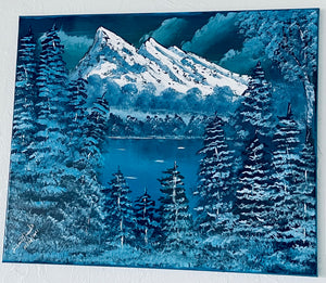 Mountainscape in Prussian Blue and Payne's Grey