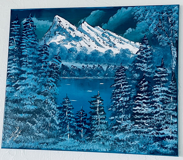 Mountainscape in Prussian Blue and Payne's Grey