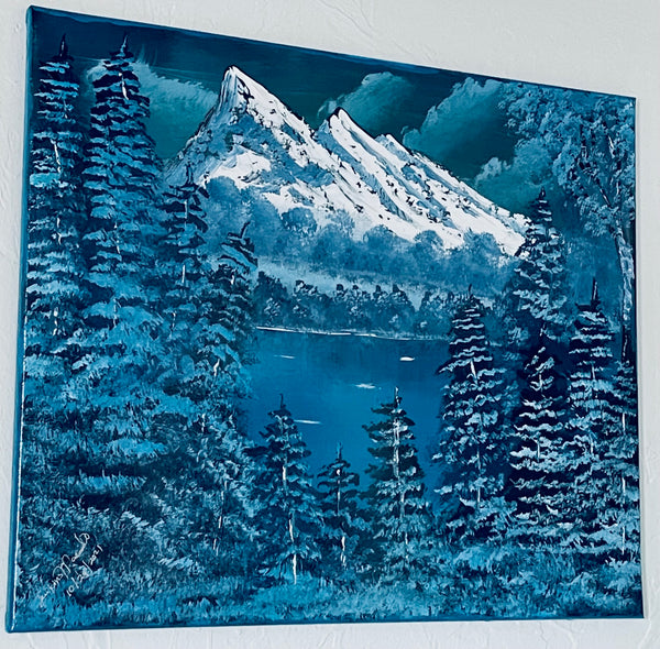 Mountainscape in Prussian Blue and Payne's Grey