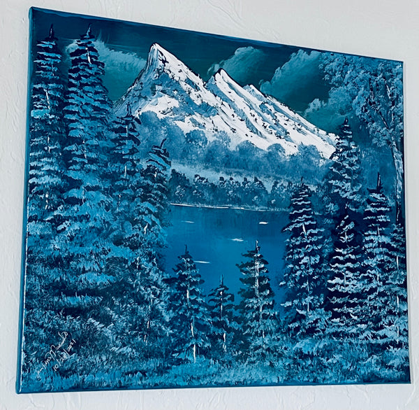 Mountainscape in Prussian Blue and Payne's Grey